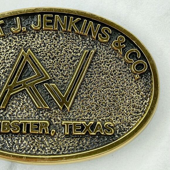 BTS Vintage 1983 Robert J Jenkins Webster Texas Belt Buckle Made in USA ✨ - Picture 8 of 9